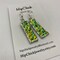 GREEN CRINKLE Stick Earrings by Hip Chick Glass, Stained Glass Art, Handmade Dangle Drop Earrings, Silver Drop Earrings, Handmade Je product 3